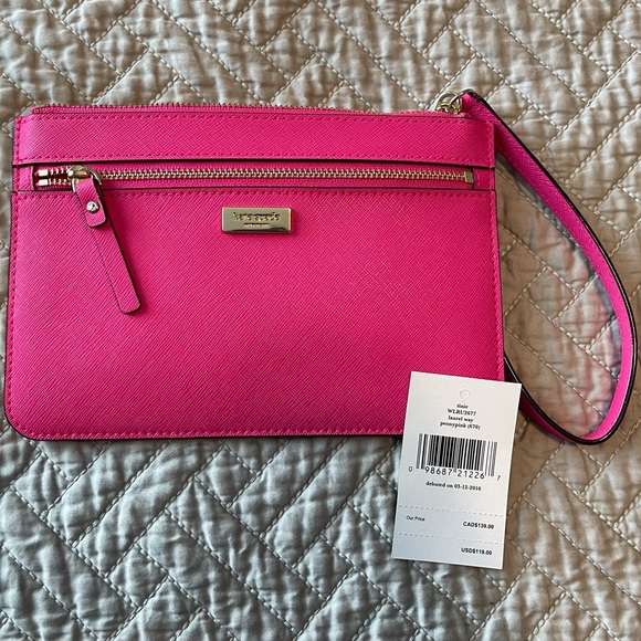 kate spade Accessories - Kate Spade Hot Pink Wristlet
